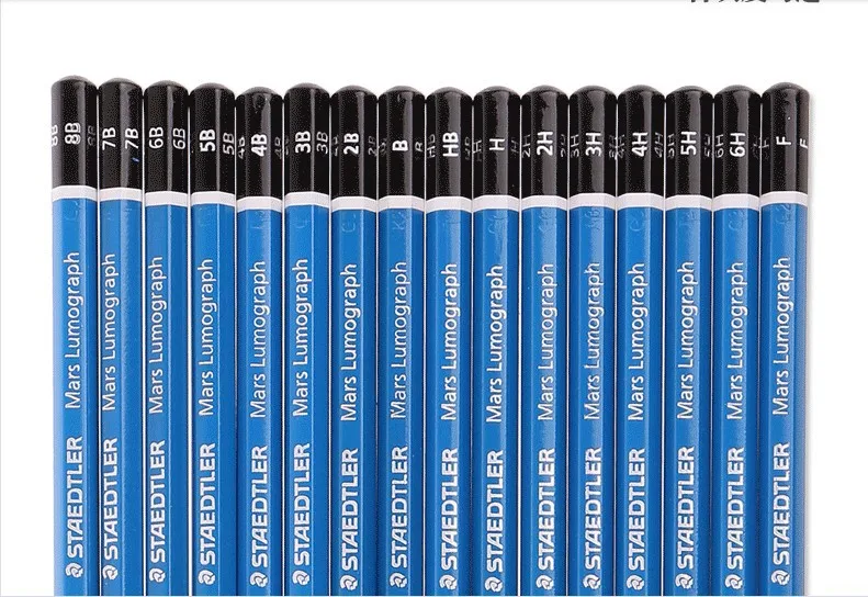 STAEDTLER Premium Quality Drawing Pencil Design Set of 12 Degrees 100 G12-5 Pack Mars Lumograph Graphite Pencil Set in Metal tin Break-Resistant Super-Bonded Lead
