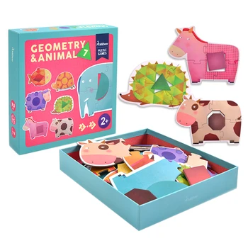 

Animal Shape Cognition Chunky Cartoon Animal Jigsaw Educational Learning Puzzle Toy for Children Kids Color & Shape Learning