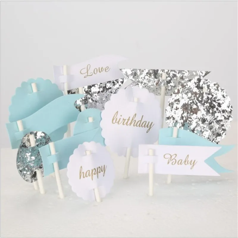 Cakelove 13pcs с днем рождения любят детское блестящее флаг счастливый Любовь Торт Топпер для с изображением пирожного на день рожденья Детские флажки для душа вечерние поставки свадебного декора