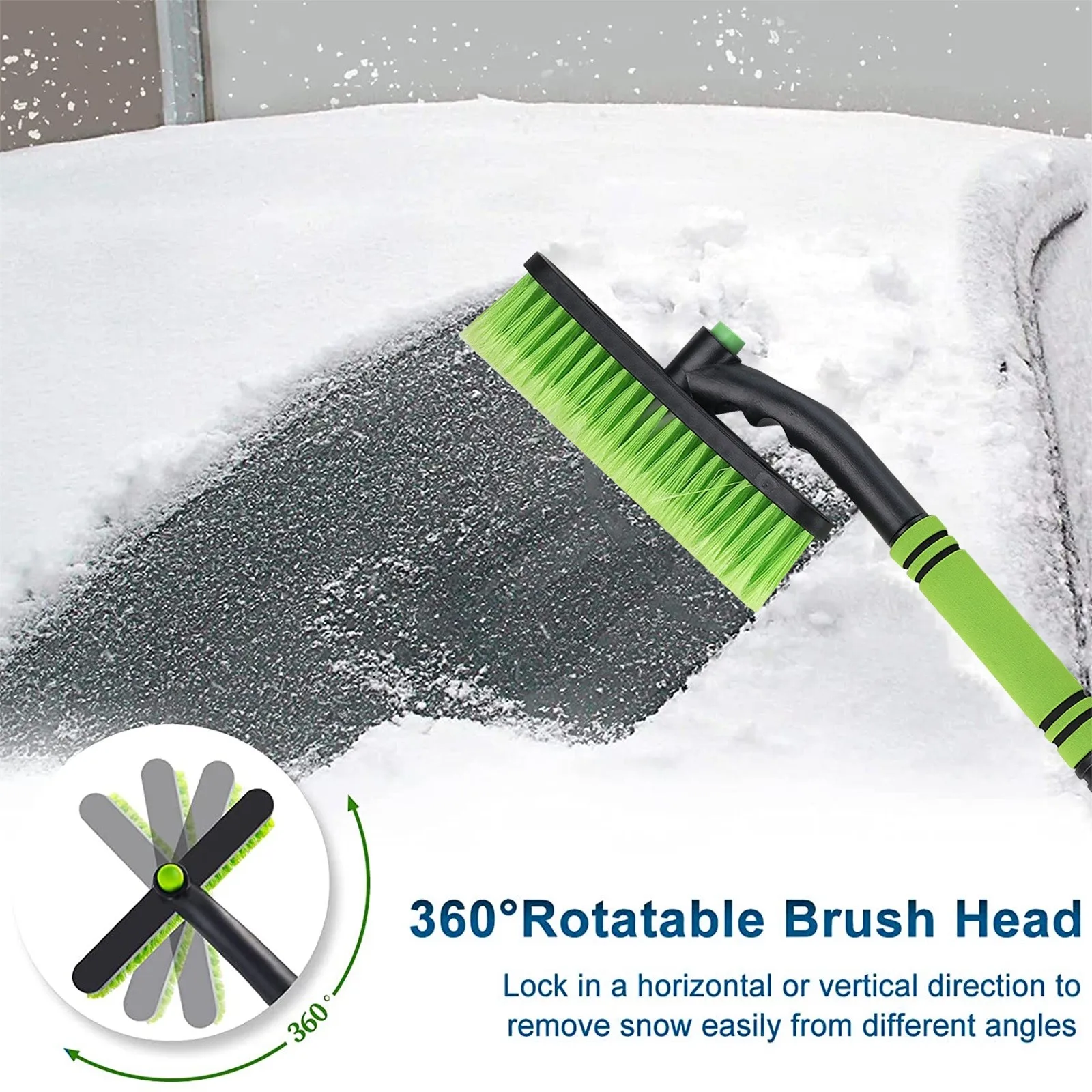 2 In 1 Multifunctional Telescopic Snow Brush Snow Shovel Ice Scraper
