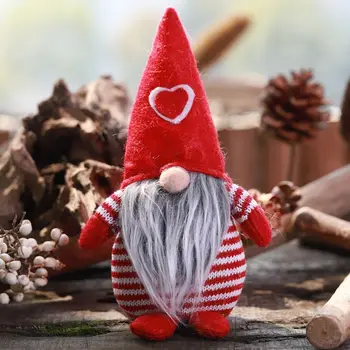 

Merry Christmas Heart Hat Swedish Santa Gnome Plush Doll Ornaments Handmade Toy Holiday Home Party Decoration 634E