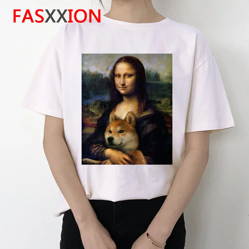 Mona Lisa, женская футболка, ulzzang art, смешная, Корейская, 90 s, футболка, летняя, эстетическая, Ullzang, винтажная, женская футболка, одежда, топ, футболка - Цвет: 2900