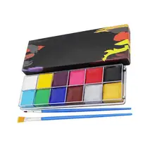 Профессиональная краска для лица и тела масло 12 цветов краска ing Хэллоуин искусство вечерние Необычные макияж набор с 2 шт Кисти