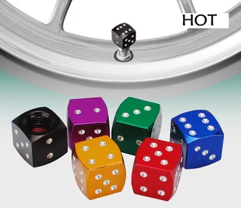 

4pcs Dice Shape Car Tire Air Valve Caps Tyre Wheel Dust Stem Bolt in Type Ventil Valve for Car Truck Motorcycle Auto Accessories