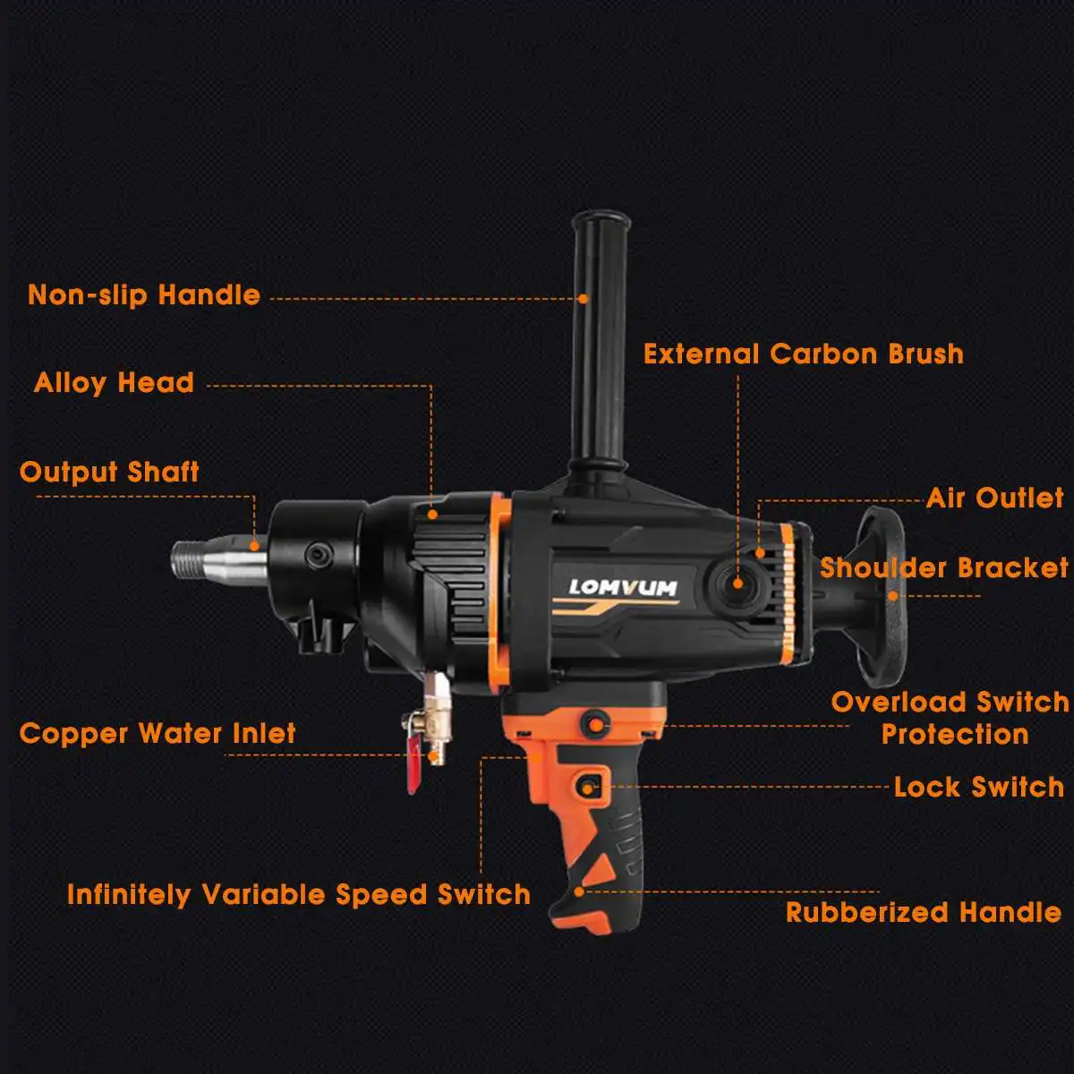 Kopen 2600W 280 Mm Elektrische Diamond Core Drilling Machine High Power Handheld Concrete Core Boor Machine Met Water Pomp Accessoires
