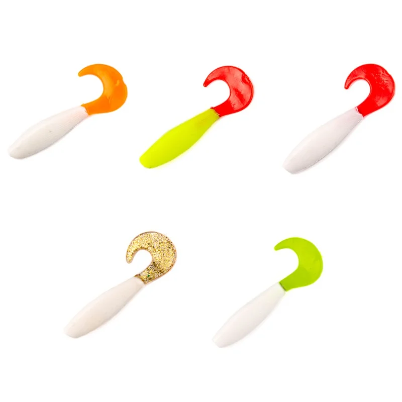  5pcs Soft Worm Grubs Bait 80MM Artificial Silicon Jig Shad Swim Fishing Lure Bass Pike Peche Pesca 