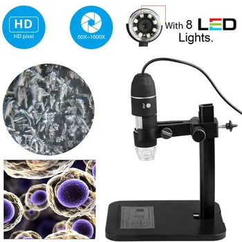 

1000X Inspection Portable Practical Laboratory Adjustable With Lift Stand USB Digital Magnifier Microscope Video Camera Led