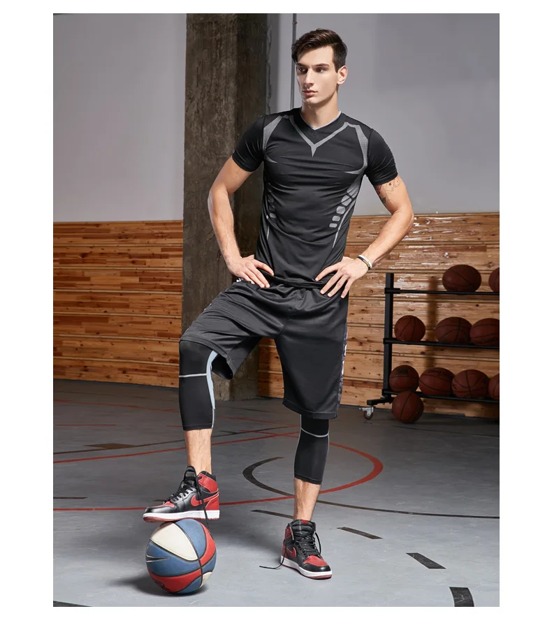 Fitness training tracksuit for men mens clothing tracksuits