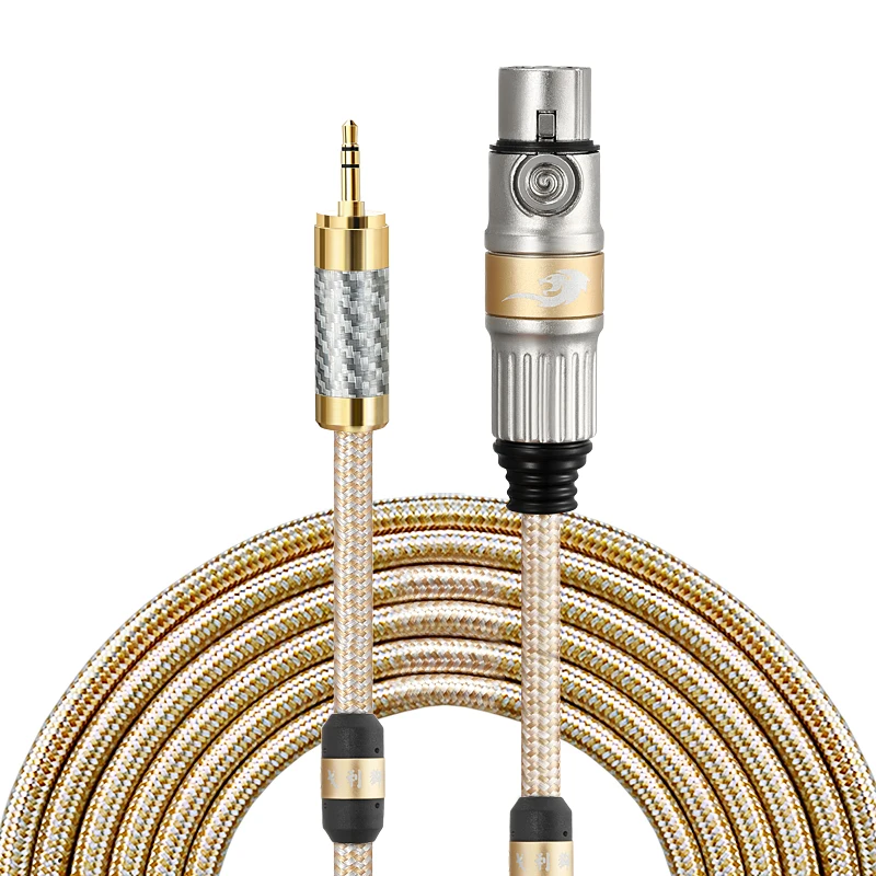 Hifi Condenser Mic Cable Mini Jack 3 5 to XLR Female for Microphone Headphone with Silver plated Conductor Balanced Cable 1M 3M