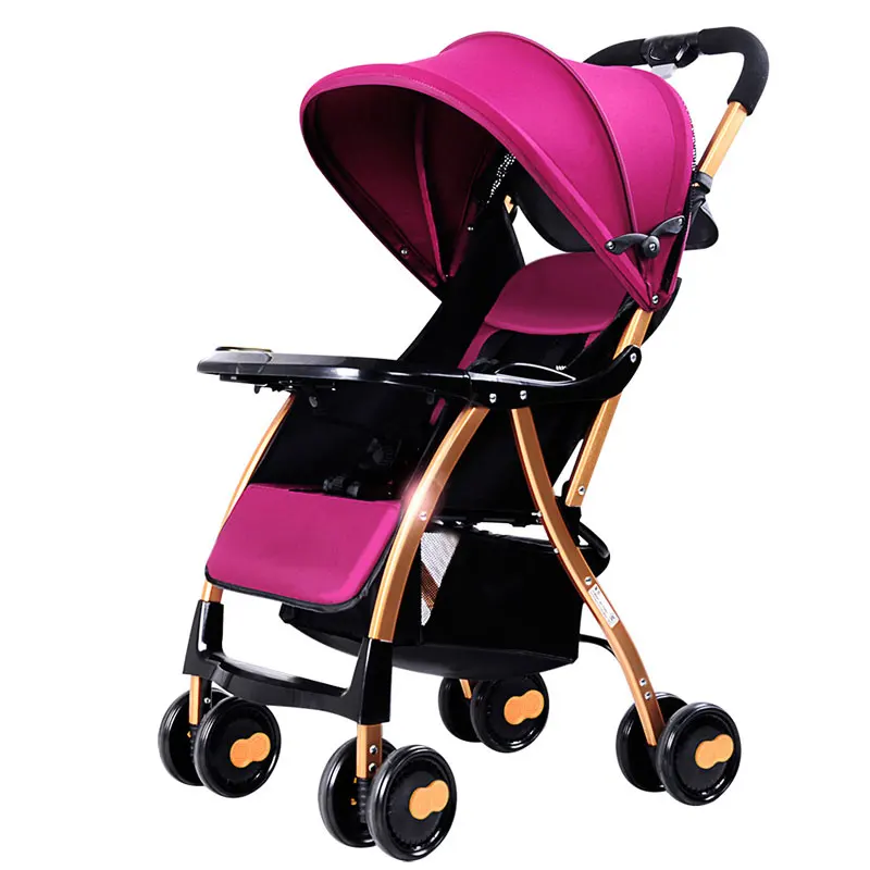 Popular  Baby Stroller Four Rounds Light Fold Can Sit and Lie Variety of Options Exquisite and Beautiful Mom 