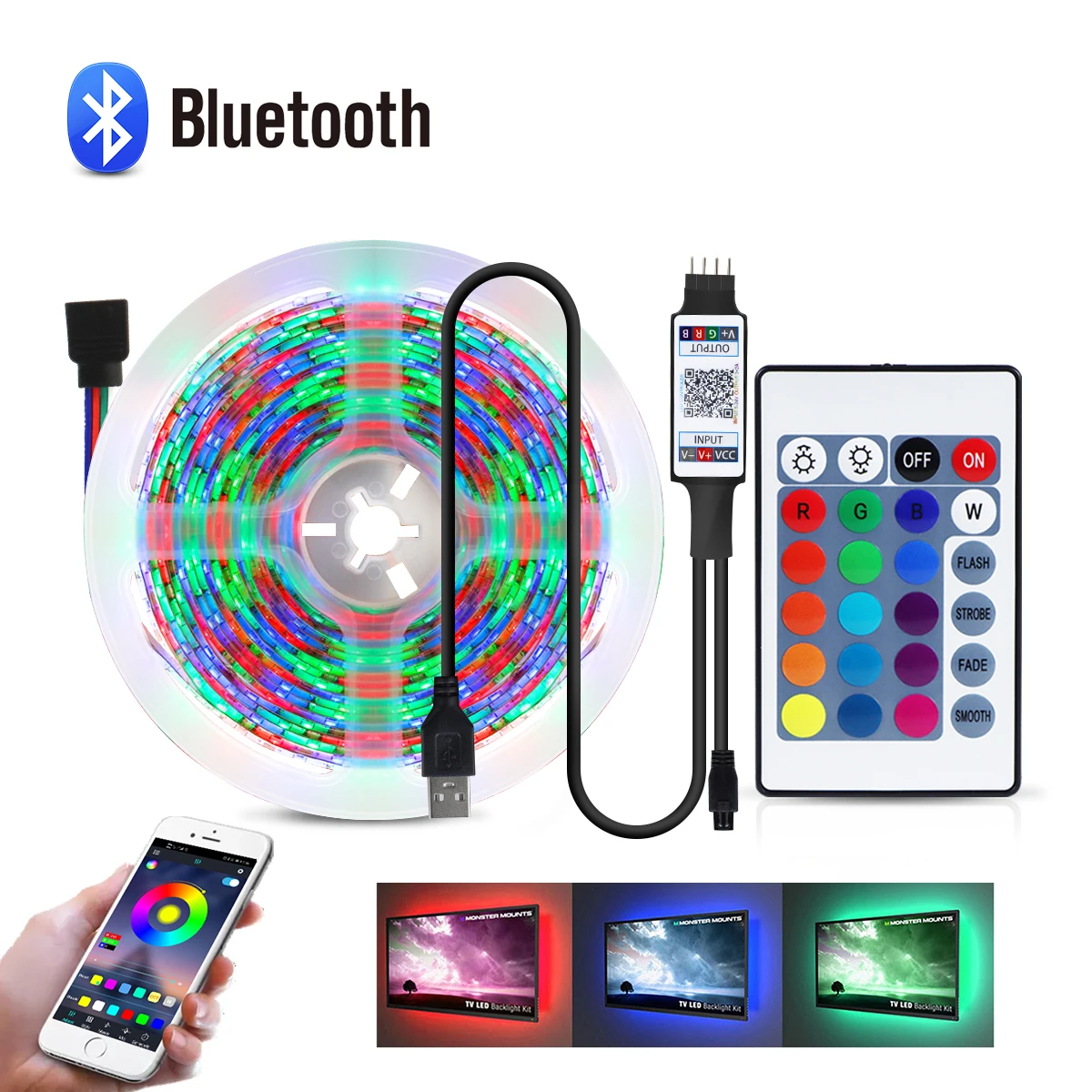Светодиодная лента RGB для телевизора подсветильник ка 1 м 2 3 4 5 светодиод шкафа