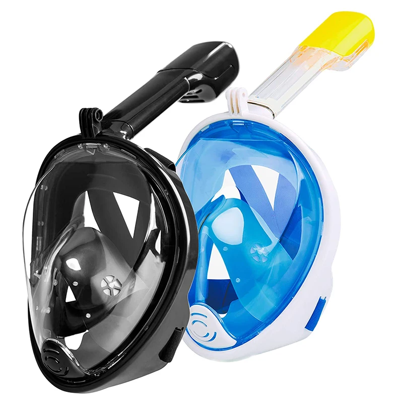 

Snorkel Mask Full Face Snorkeling Masks 180Â° Panoramic Viewing Swimming Snorkel Scuba Underwater Diving Mask Go Pro Accessories
