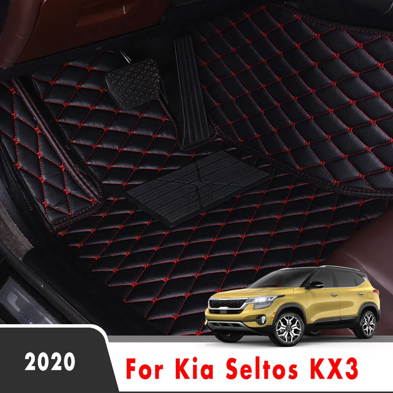 Автомобильные коврики для Kia Seltos KX3 2020 водонепроницаемые декоративные кожаные