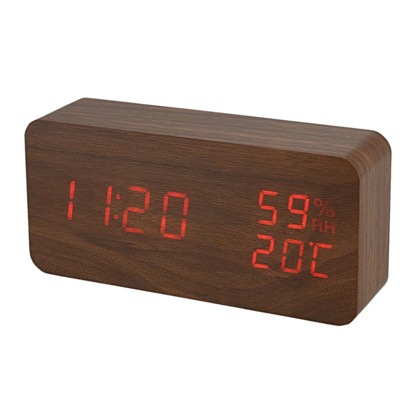 Modern Led Alarm Clock Temperature Humidity Electronic Desktop Digital Table Clocks