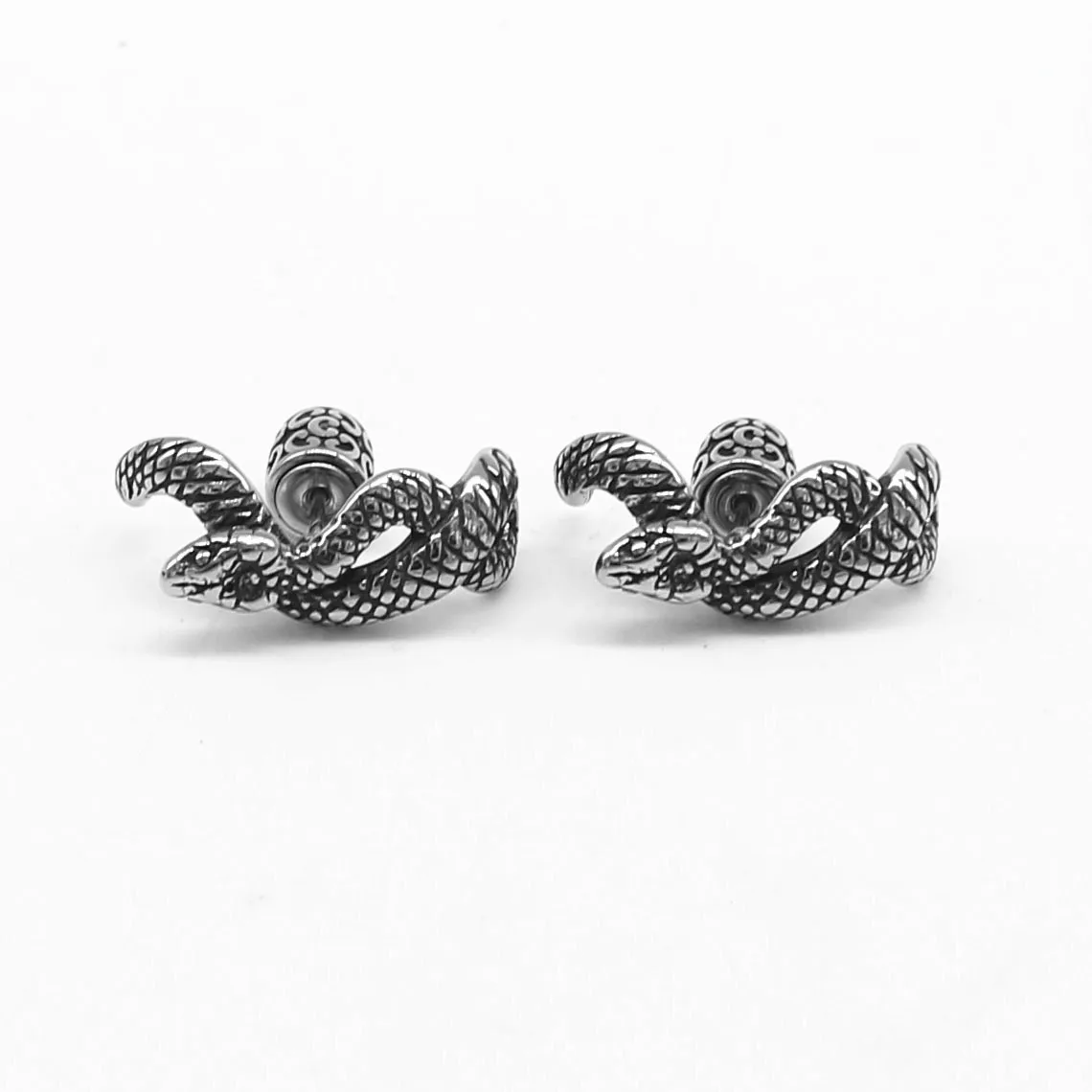 

Domineering 316L Stainless Steel Snake Stud Earrings Motorcycle Party Punk Style Men Women's Earrings Stainless Steel Jewelry