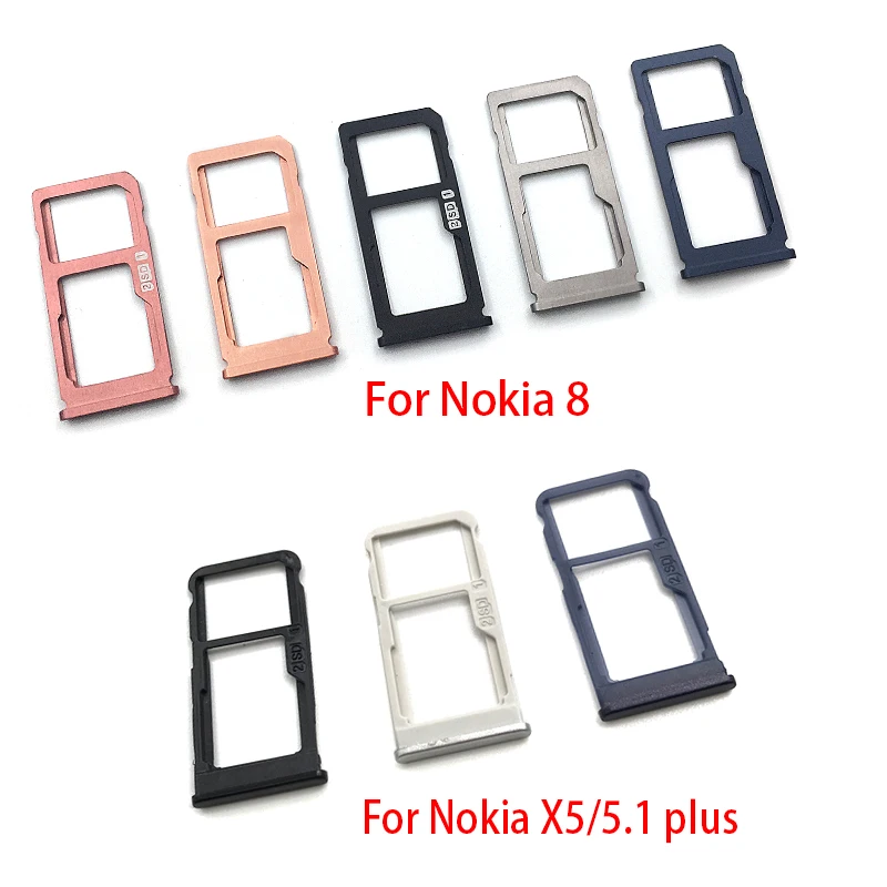 Новинка для Nokia 6 8 7 Plus/5,1 Plus X5 Sim держатель для карт лоток Слот для карт запасные части