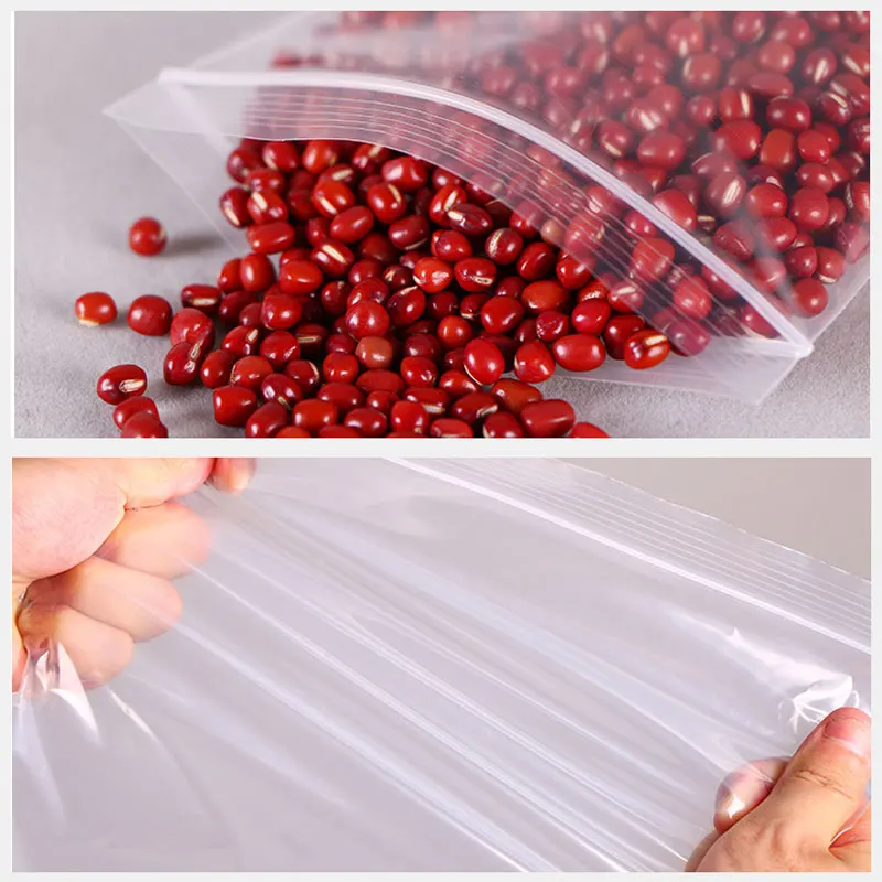 100pcs Zip Lock Plastic Storage Bag Transparent Self Sealing Small Grip Polythen Thick Ziplock Jewelry Resealable Custom Printed 3