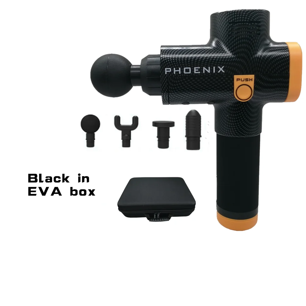 Феникс А2 массажный пистолет для расслабления мышц дома Зарядка для глубокой динамической терапии вибратор коробка портативная посылка - Цвет: Black in EVA box