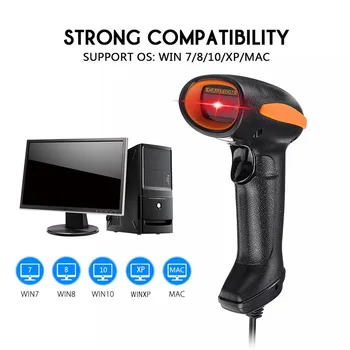 

USB Handheld Barcode Scanner 2D/1D QR Code Receipt Handheld Wired Laser Barcode Scanner Scan Guns Reader Bar Code Reader