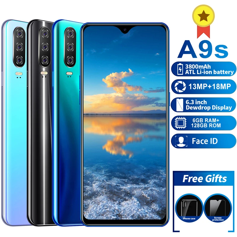 Мобильный телефон A9S MTK6595 3G 6 ГБ + 128 Гб камера 13 МП 18 смартфон 3 дюйма FHD 1080*2320 3800 мАч
