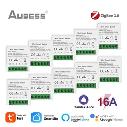 Tuya ZigBee 3.0 Smart Light Switch 16A Smart Home Automation DIY Breaker Supports 2 Way Work With Alexa Google Home Yandex Alice