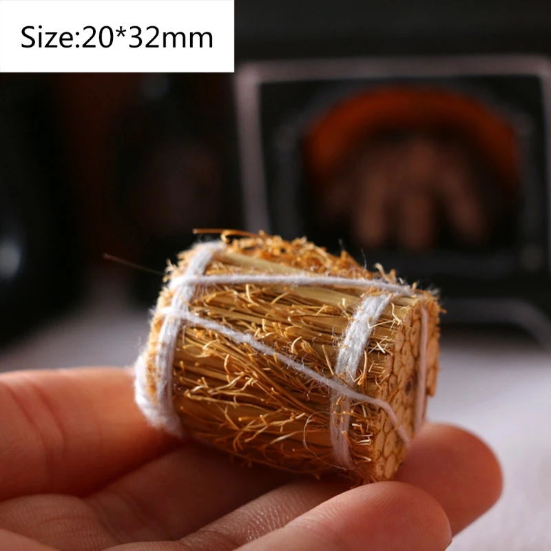 Lot De 4 Pailles De Riz Miniatures – Pour Maison De Poupée, Dioramas, Maquettes – Échelle 1/12, Environ 3x1,5 Cm – Décoration Réaliste