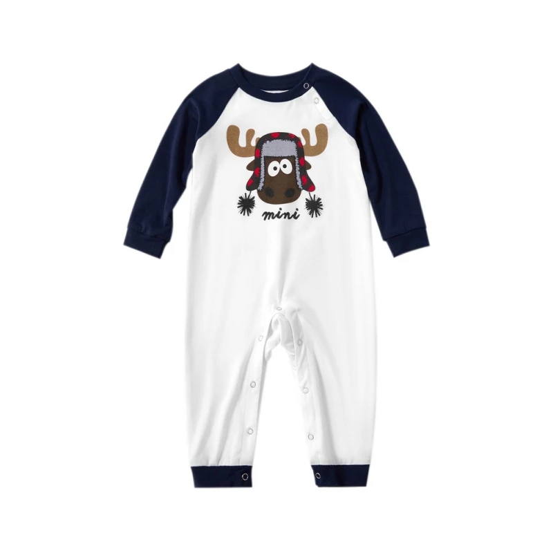 

Christmas Pajamas Two-piece Set Cartoon Cow Parent-child Suit Home Sleepwear Baby Dad Mom Family Outfits for Autumn Winter