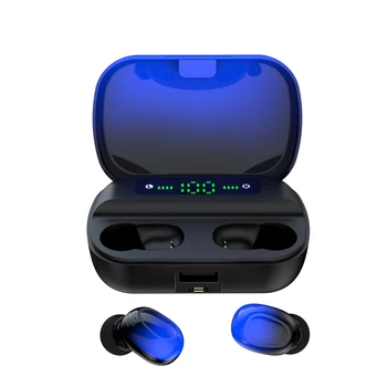 

Mini Bluetooth headset gradient color with digital display Bluetooth wireless headset charging box 2600mh