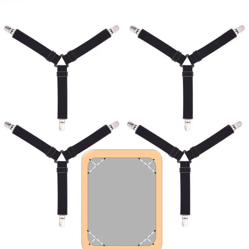 

1/4Pcs Elastic Bed Sheet Grippers Belt Fastener Bed Sheet Clips Mattress Cover Blankets Holder Home Textiles Organize Gadgets