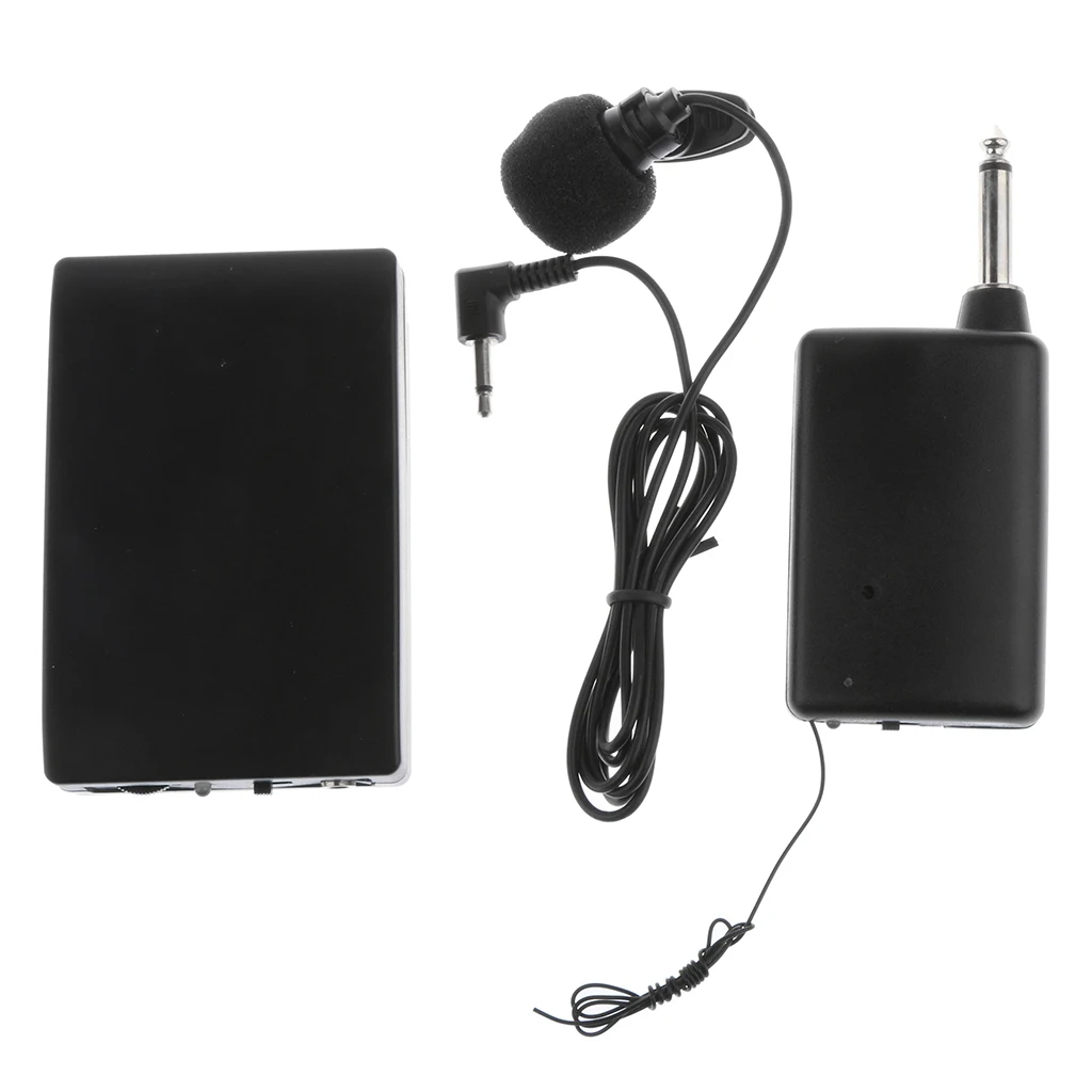  Portable 6.35mm Lavalier Microphone+Transmitter Receiver for Lectures Speech Teaching - 4000377899879