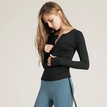 

Women's Sports Wear For Fitness Women Jersey Zipper Long Sleeve Gym Woman Sport Shirt Yoga Top Female Workout Tops T-shirt