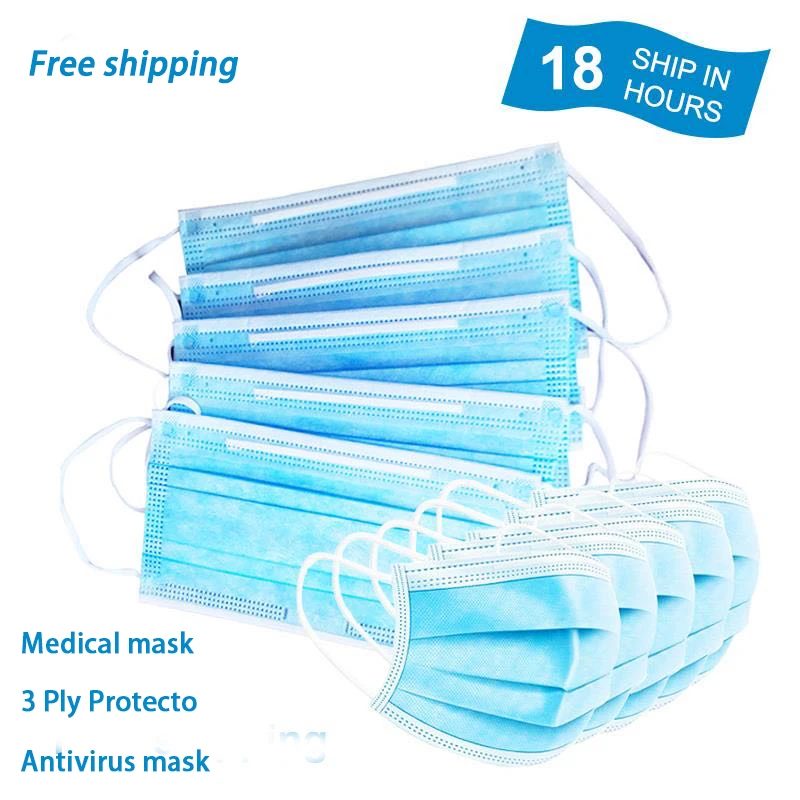 

NEW mask Surgical Medical mask 3 Ply protect Non Woven Ear Loop Disposable Face Mask Antivirus