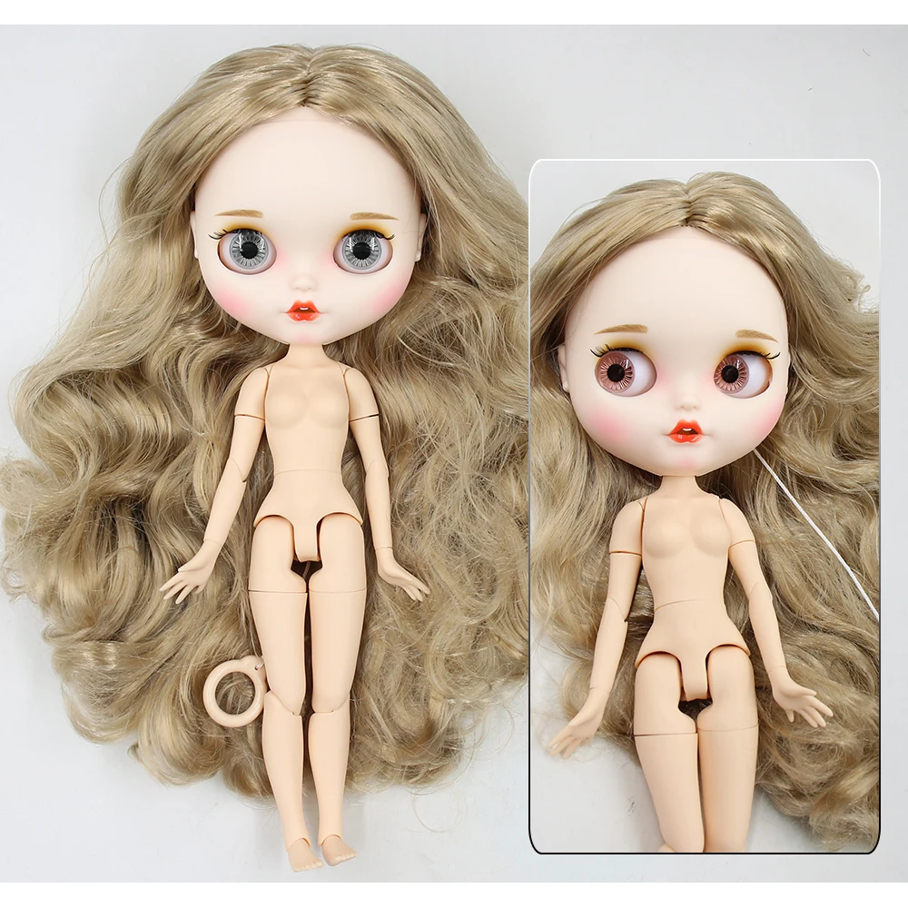 Neo Blythe Doll with Blonde Hair, White Skin, Matte Smiling Face & Custom Jointed Body 1
