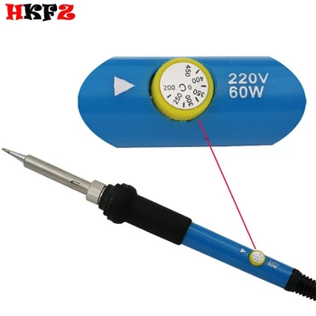 

HKFZ 220V 60W Adjustable Temperature Electric Soldering Iron Internal Heating Solder Station Repair Tool With 5 Tip EU Plug