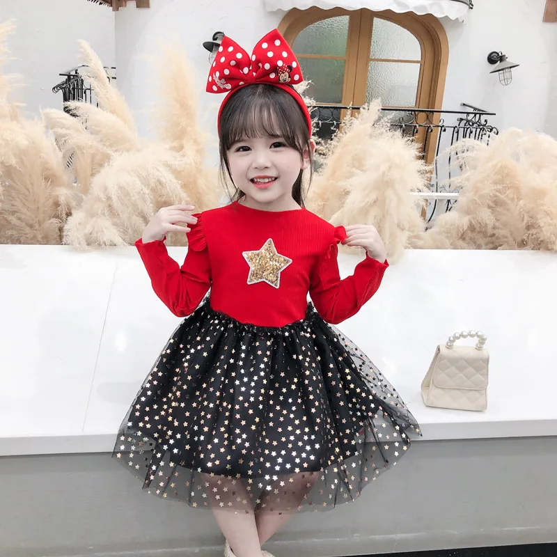 Kids Party Dress Princess Tutu Autumn Winter Long Sleeve Birthday Dresses Vestidos Baby Girl Children Clothing | Детская одежда и