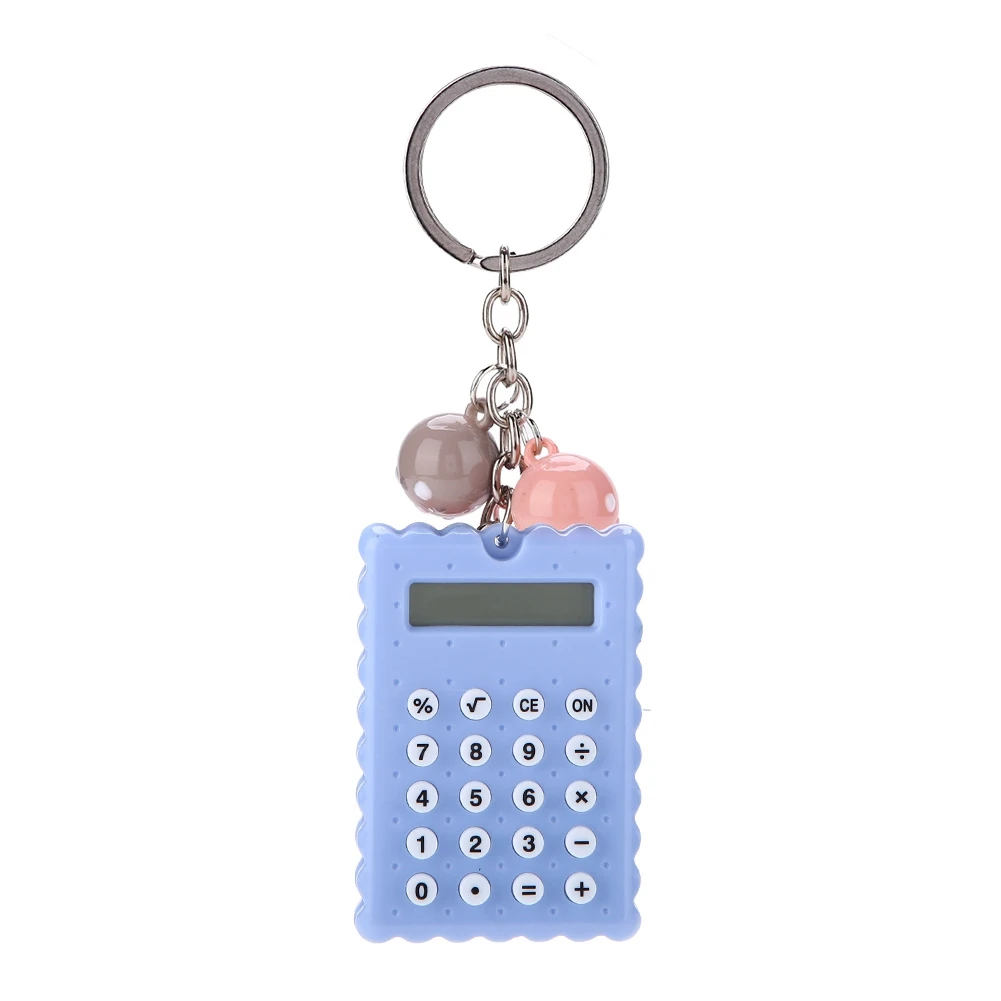 Bonito cookies estilo mini calculadora portátil metal chaveiro design silicone botão calculadora de bolso de exibição de 8 bits|Calculadoras| - AliExpress