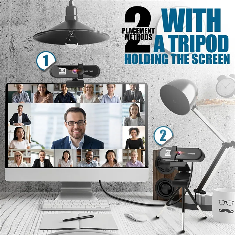 8K 4K Webcam Sailvde Conferentie Pc Webcam With Gift Tripod Autofocus Usb Web Camera Laptop Mini Camera 1080P with Microphone 5