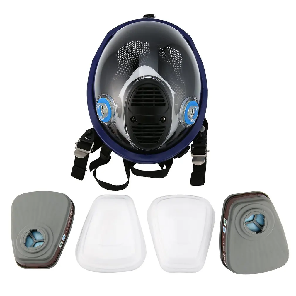 

7pcs/Set Full Face Respirator Gas Mask Anti-dust Chemical Safety Mask with 3M Cartridge for Industry Painting Spraying