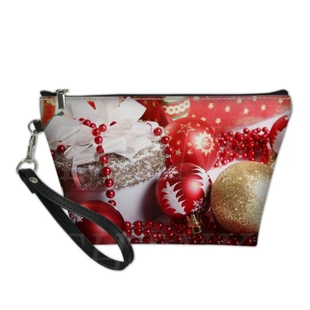 

THIKIN Women Cosmetic Bag Christmas Present Pattern Portable Ladies Organizer Box Animal Pattern Makeup Bag For Female Custom