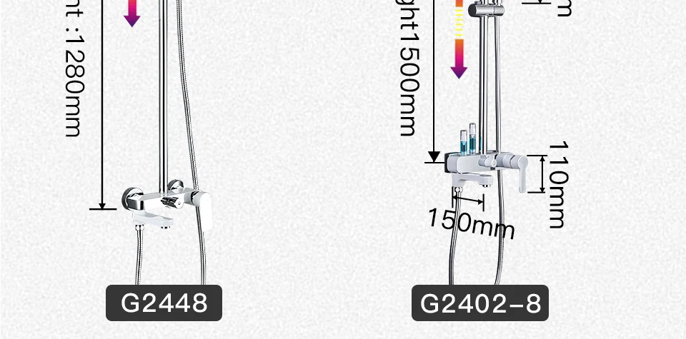 GAPPO Shower Faucet Rainfall Shower System Wall Mounted Bathroom Mixer Tap Bathtub Shower Waterfall Bath Tub Faucet Grifo Ducha