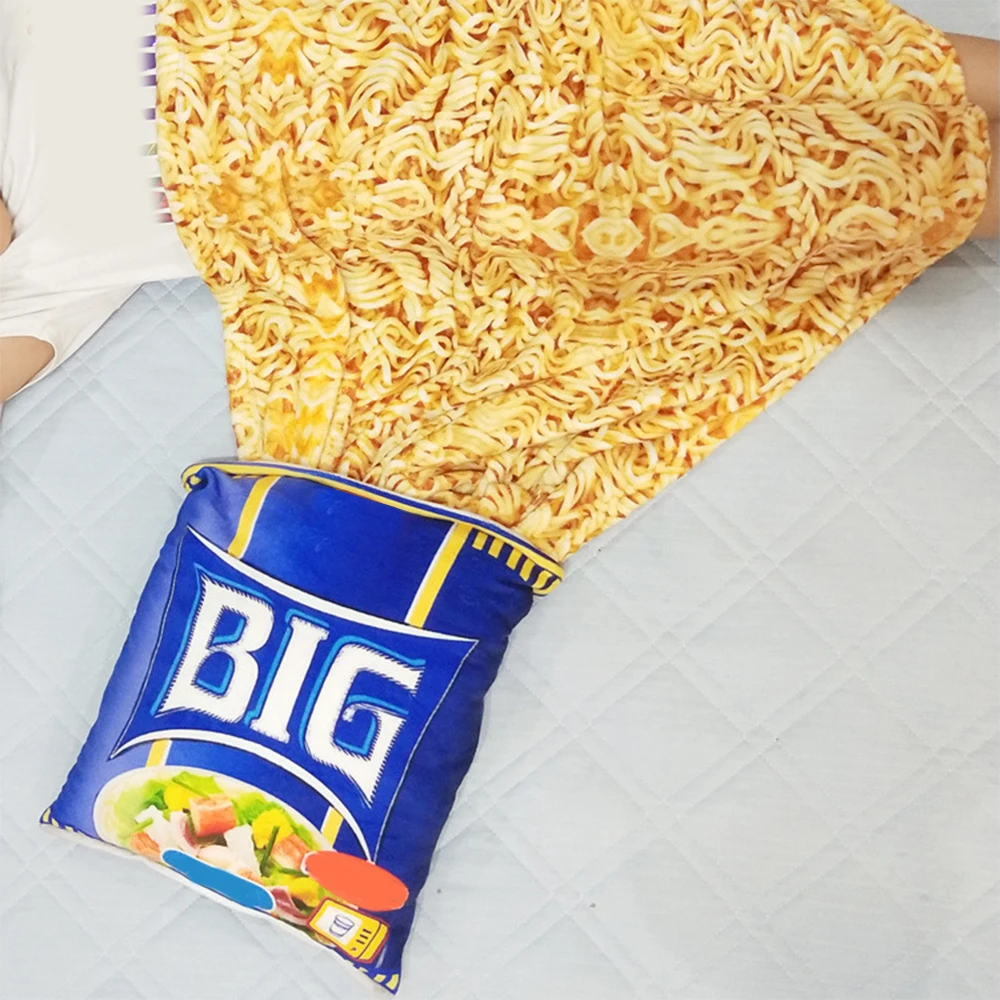 Online Celebrity Snacks Instant Noodles Pillow Tanabata Festival Advertising Hitting on Me Funny Cool PP Cotton Blanket Gift