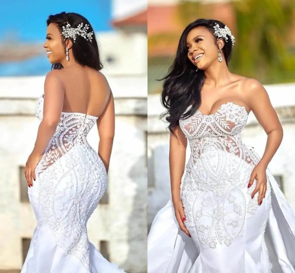 plus size wedding dress with detachable skirt