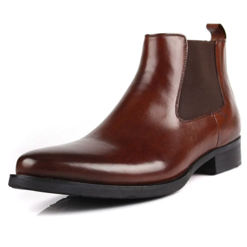 

European Version of the Business Men's Boot Hight-top Formal Wear Leather Shoes Leather Boots Lazy Foot Covering Boots England P