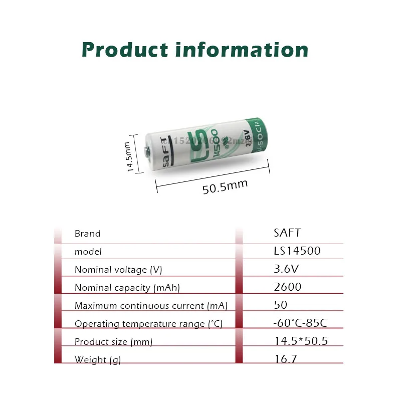 4 шт. литиевая батарея SAFT LS14500 ER14505 AA 3 6 В 2450 мАч для оборудования установки