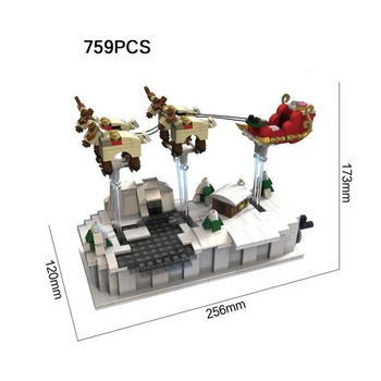 

2019 Xmas Mechanics fly Santa Claus Elk sledger technics building block figures bricks toys for Christmas Gifts