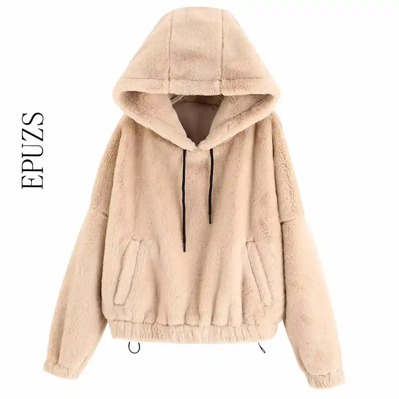 faux fur hooded teddy coat