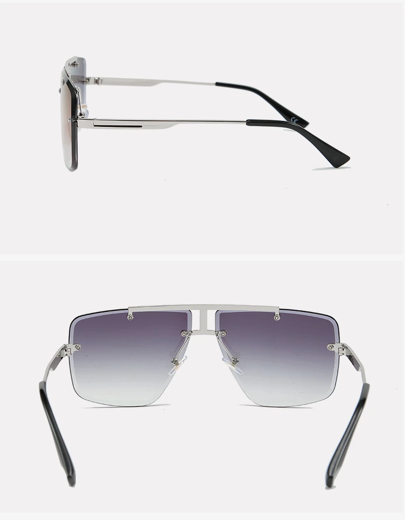 BEYONDSTAR модные квадратные солнцезащитные очки без оправы для мужчин Роскошные брендовые дизайнерские ретро коричневые линзы солнцезащитные очки с металлической оправой G50011