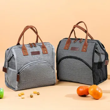 

Simple Style Large Capacity Waterproof Oxford Lunch Bag Outdoor Picnic Bag