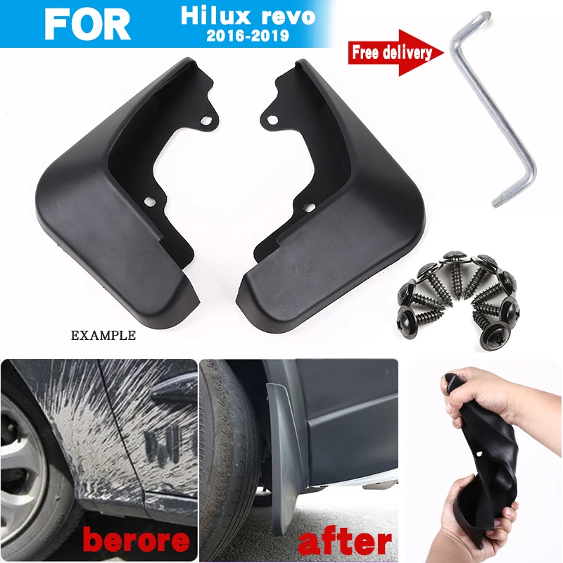 

Car accessories Molded Mud Flaps For Toyota Hilux revo 2016 2017 2018 2019 Splash Guards Front Rear Mudguards Fender