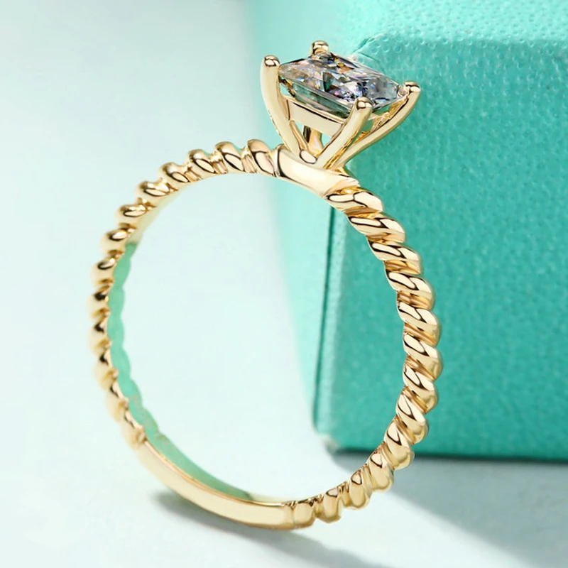 18K Золотое кольцо 1ct D Цвет VVS Moissanite кольцо обручальное кольцо с национальным сертификатом D06